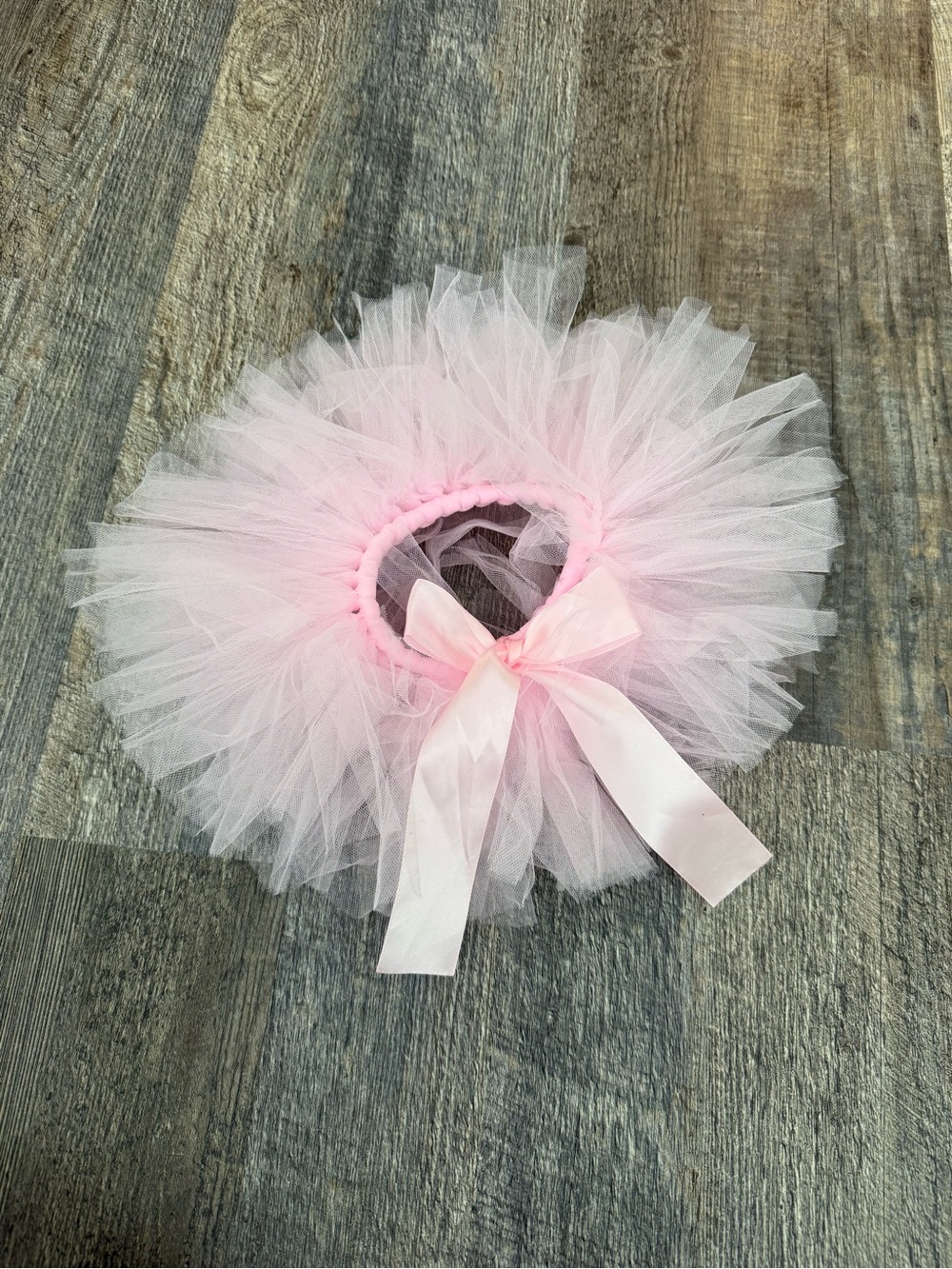Pink Tulle Baby/Toddler Tutu Skirt with Satin Bow 1/2 Birthday